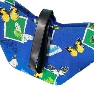 Toi by Mia Chan blue and Green Butterfly Print Handbag